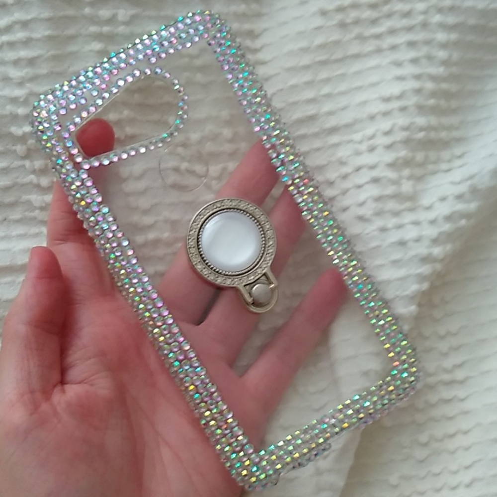 Google Nexus 5X bling glitter clear case w/ ring